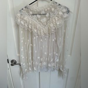 Ulla Johnson Lucien Blouse in Pearl